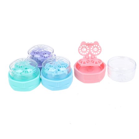 1X Portable Contact Lens Cleaner Case Box Manual Rotation Washer Cleaning Travel