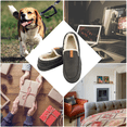 thumbnail image 6 of WOTTE Mens Slippers Cozy Fuzzy Plaid Moccian House Shoe with Memory Foam & Rubber Sole Slip on Indoor Outdoor, Dark Grey Size 12, 6 of 7