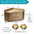 thumbnail image 2 of Farmhouse Corner Bread Box,Bread Storage Keeper Includes 2x16oz Mason Jars with Flowers, Nut Brown, 2 of 5