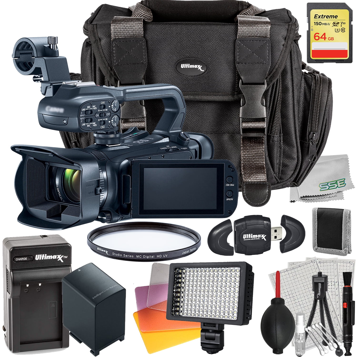 Ultimaxx Starter Canon XA11 Compact Full HD Camcorder (PAL) Bundle Includes 64GB Extreme