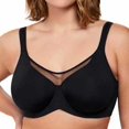 thumbnail image 6 of Jelly Bras for Women Push Up Bra Wireless Support Bras Padded Bras Comfortable Bra Padded Bra Soft Bras T Shirt Bra Supportive Bras Mesh V‑Neck Sheer Mesh Top Bra Adjustable Thin Straps Black, 6 of 9