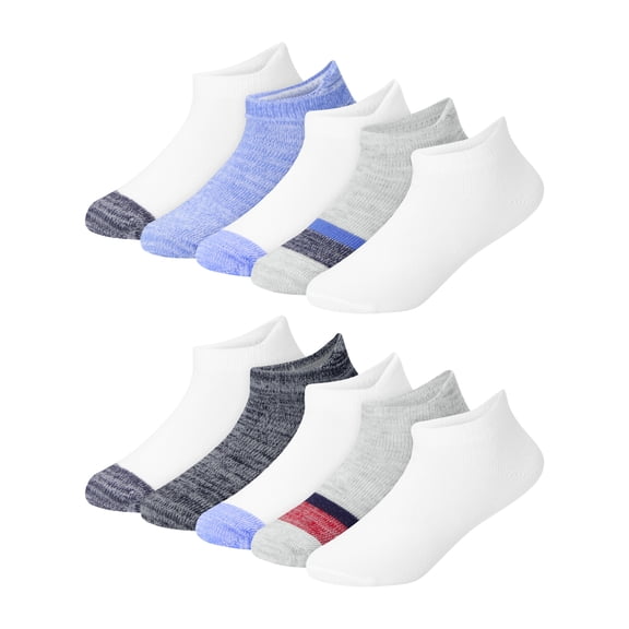 Hanes Boys No-Show Socks Value Pack, 10-Pack, Socks with Heel Shield for Infant and Toddler Boys