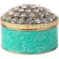 thumbnail image 1 of Caja de joyería redonda con bisagra de cristal esmaltado, adorno de joyería, caja de almacenamiento de anillos (verde), 1 of 4