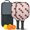Pioneer Flower Floral, variant on Pickleball Paddles Set,Pioneer Flower Floral Print Pattern Fiberglass Surface Pickleball Racket Set with 2 Indoor Outdoor Pickleball Balls and Pickleball Bag,Pickle-ball Equipment