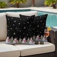 thumbnail image 5 of Black Christmas Snowman Outdoor Pillow Covers 16"x16" Set of 2,Waterproof Throw Pillow Covers for Patio Furniture,Winter Xmas Tree Snowflakes Decorative Cushion Pillowcases for Garden Couch Sofa, 5 of 9