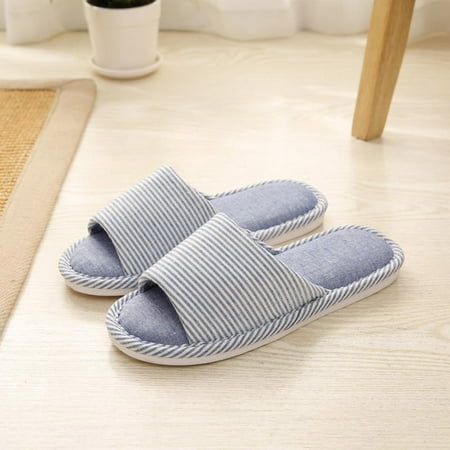 

Shldybc Womens Mens Linen Home Slippers Fashion Casual Linen Round Head Couples Sandals Cozy Indoor Floor Flat Open Toe Shoes Linen Slippers on Clearance