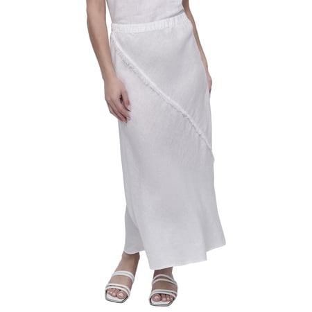 DKNY womens Pull On Linen Skirt, l