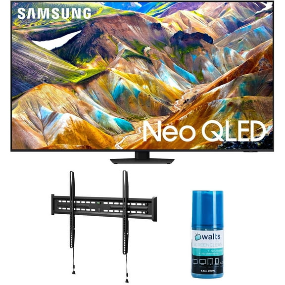 Samsung QN75QN85DBFXZA 75 Inch Neo QLED 4K Smart TV with Dolby Atmos with a Walts TV FIXED-MOUNT-43-90 TV Mount for 43-90 Inch Compatible TVs and Walts HDTV Screen Cleaner Kit (2024)