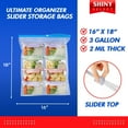 thumbnail image 2 of [ Pack of 50 3.5 Gallon Large Food Storage Bags with Reclosable Easy Open Close Slider Closure, 2 Mil Thick, Size 16"x18", for Food-Meal Prep, Organization & Storage, 2 of 9