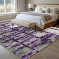 thumbnail image 4 of Spring Lavender Floral Area Rug 5x7 FT, Non Slip Bedroom Throw Carpet, Botanical Flower Vintage Wood Grain Washable Soft Floor Carpet Non-Shedding Rug for Dining Room Bedside Classroom Desk, 4 of 9