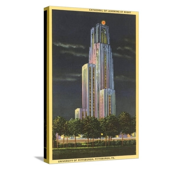 Art.com Cathedral of Learning, Pittsburgh, Pennsylvania Stretched Canvas Print Wall Art, 12" x 18"