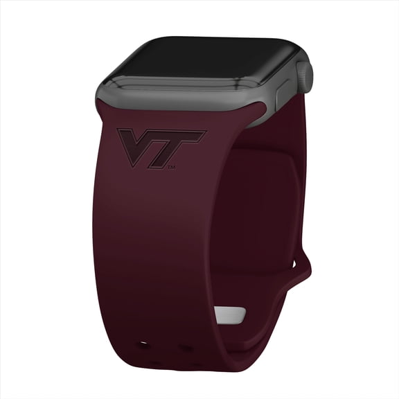 Hokies Engraved Silicone Unisex Watch Band for Apple Watch - 42/44/45/49mm(46mm Series 10/11) Maroon by Affinity Bands