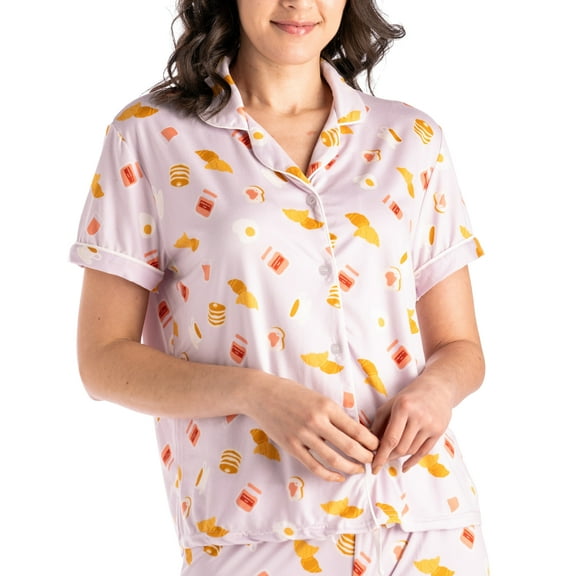 Hello Mello Carried Away Lounge Short Sleeve Pajama Tops, Sweet Dreams X-Large/XX-Large (Women's)