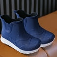thumbnail image 4 of Hinvhai Rain Boots for Mens Thickened Slip On Waterproof Non-Slip Rubber Ankle Boots Rain Chelsea Booties Blue 7.5(25), 4 of 6