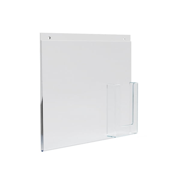 Wall Mount Sign Holder w/ Trifold Pocket: 8.5" W X 11" H Graphic Size. Overall Frame Size: 14" W x 11" H, 2-Pack
