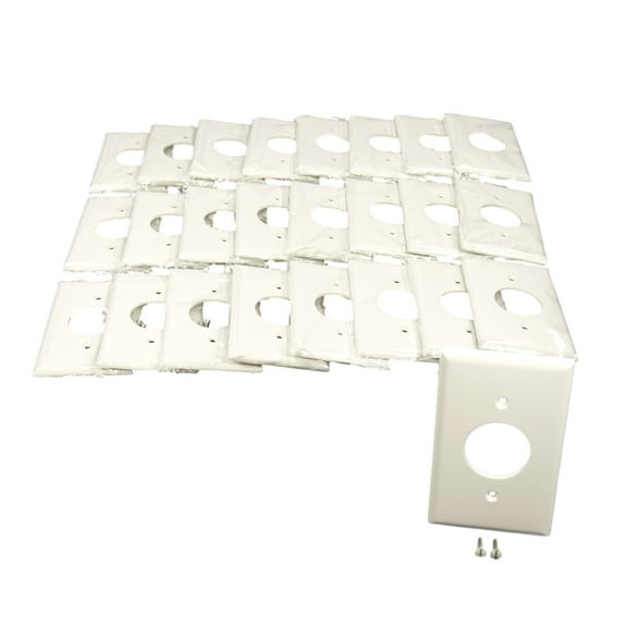 Cooper 2131W White Single Gang Single 1.40" Receptacle Wall Plate (Pack of 25)