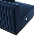 thumbnail image 5 of Modway Conjure Channel Tufted Performance Velvet Right-Arm Chair in Black Midnight Blue, 5 of 6