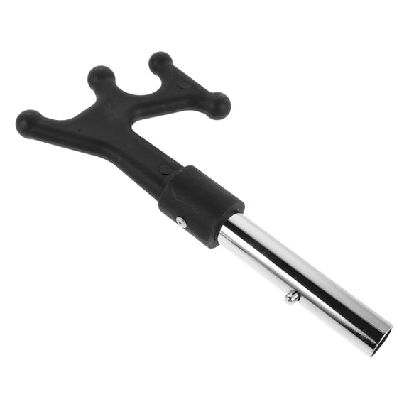 Mobestech Heavy Duty Floating Telescopic Boat Hook in Black - Metal Docking Pole for Yachts, Kayaks, and Watercraft