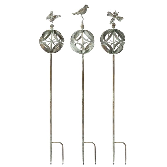 Home Decorative Garden Stake (Set of 3) 60"H Iron