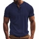 thumbnail image 1 of pstuiky camisetas camisas para hombre, Camisa de manga corta con cuello redondo y botones para hombre, color liso y ventilación camisetas de hombre l, 1 of 8