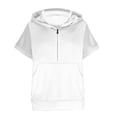 thumbnail image 4 of cfhntfmh Sweatshirts for Womens Short Sleeve Pullover Tops Summer Oversized Half Zip Hoodies with Pockets, 4 of 6