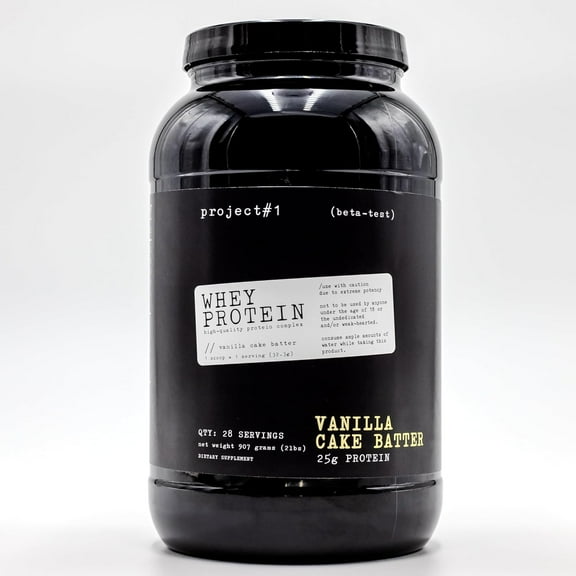 Project #1 Whey Protein Plus Powder: 25g, Muscle Growth & Recovery, Cookies & Cream Flavor, 27 Serv