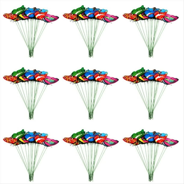 100 Mariposas de PVC para Exteriores, Manualidades, Decoración Al Aire Libre, Mariposas para Oficina y Jardín, 25 cm