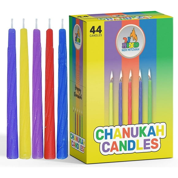 Velas Coloridas de Januca Ner Mitzvah Tamano estandar