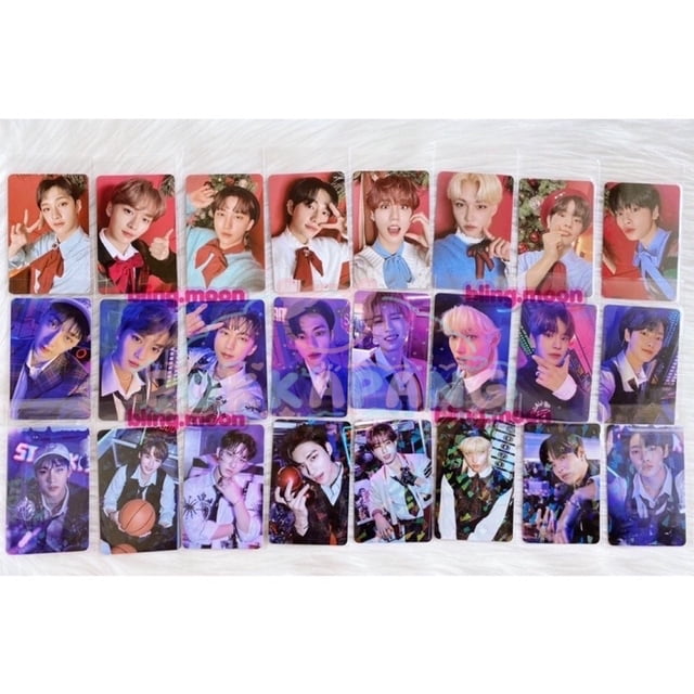 Stray Kids Christmas Evel tarjeta fotográfica oficial (bangchan, lee know, changbin, hyunjin, han, felix, seungmin, i.n)