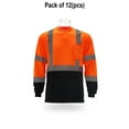 thumbnail image 1 of D & S 2-Tones Mesh Reflective Safety T-Shirt, Long Sleeve, 12 Pack - 100% Polyester, Size: Adult, 1 of 5
