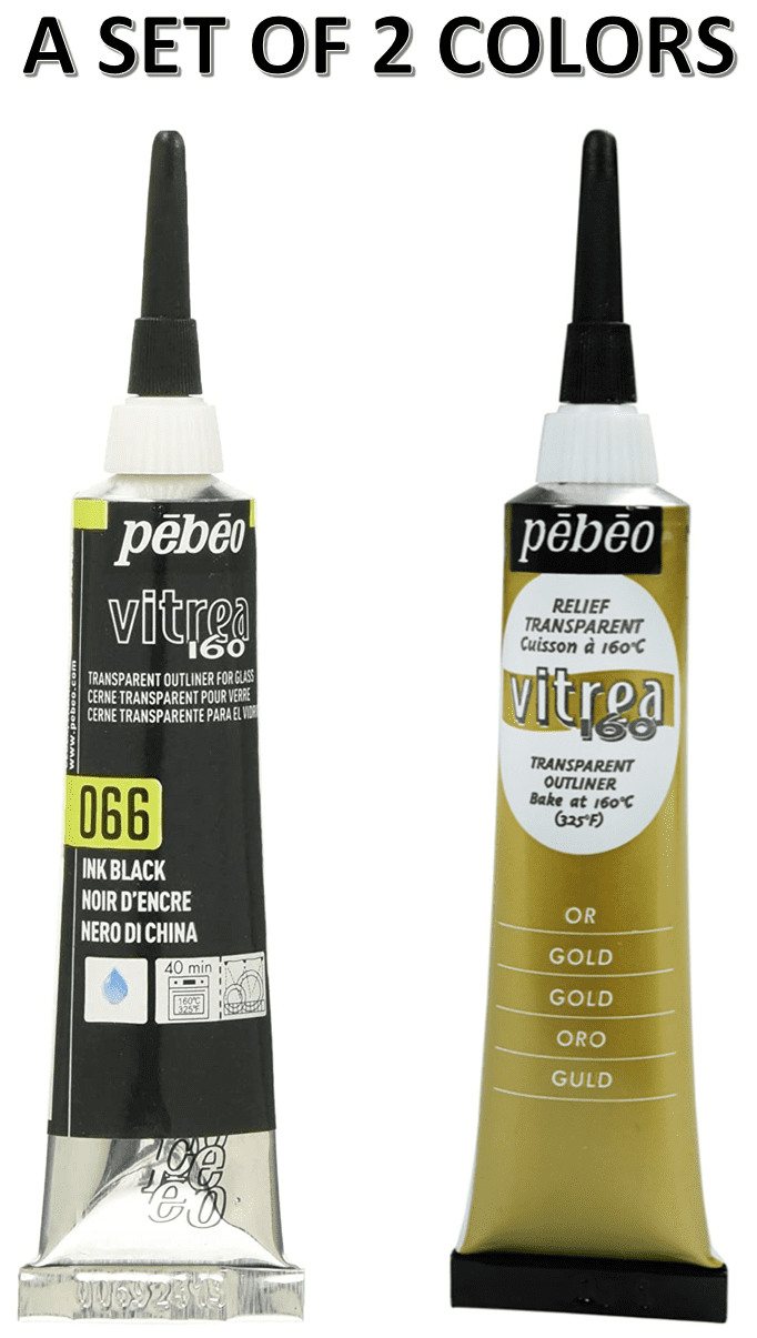 Pebeo Vitrea 160 Outliner - Ink Black, Outliner, 20 ml tube