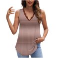 thumbnail image 2 of Summer Tank Tops Womens Striped Lace Trim V Neck Tunic Tee Shirts Dressy Casual Sleeveless Tanks Blouses (XL, Watermelon Red), 2 of 7