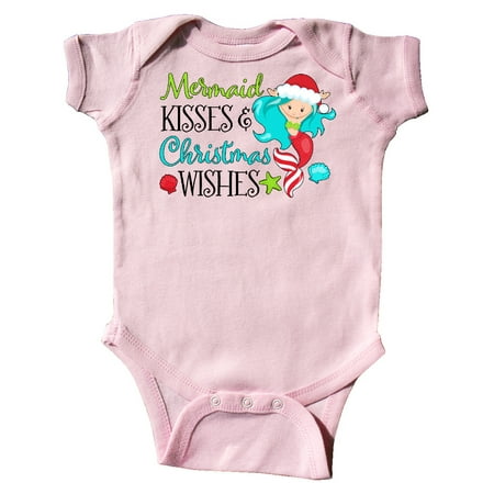 

Inktastic Mermaid Kisses and Christmas Wishes with Seashells Gift Baby Boy or Baby Girl Bodysuit