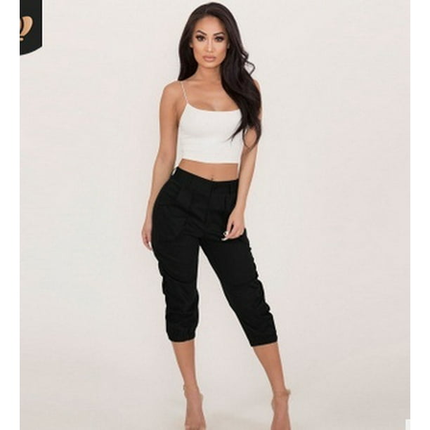 Women's three quarter cargo pants hot sale