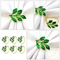 thumbnail image 4 of 6 Pcs Christmas Napkin Rings Leaf Buckle (green) 6pcs Greenery Decor Delicate Holders Dining Table Metal Alloy, 4 of 6