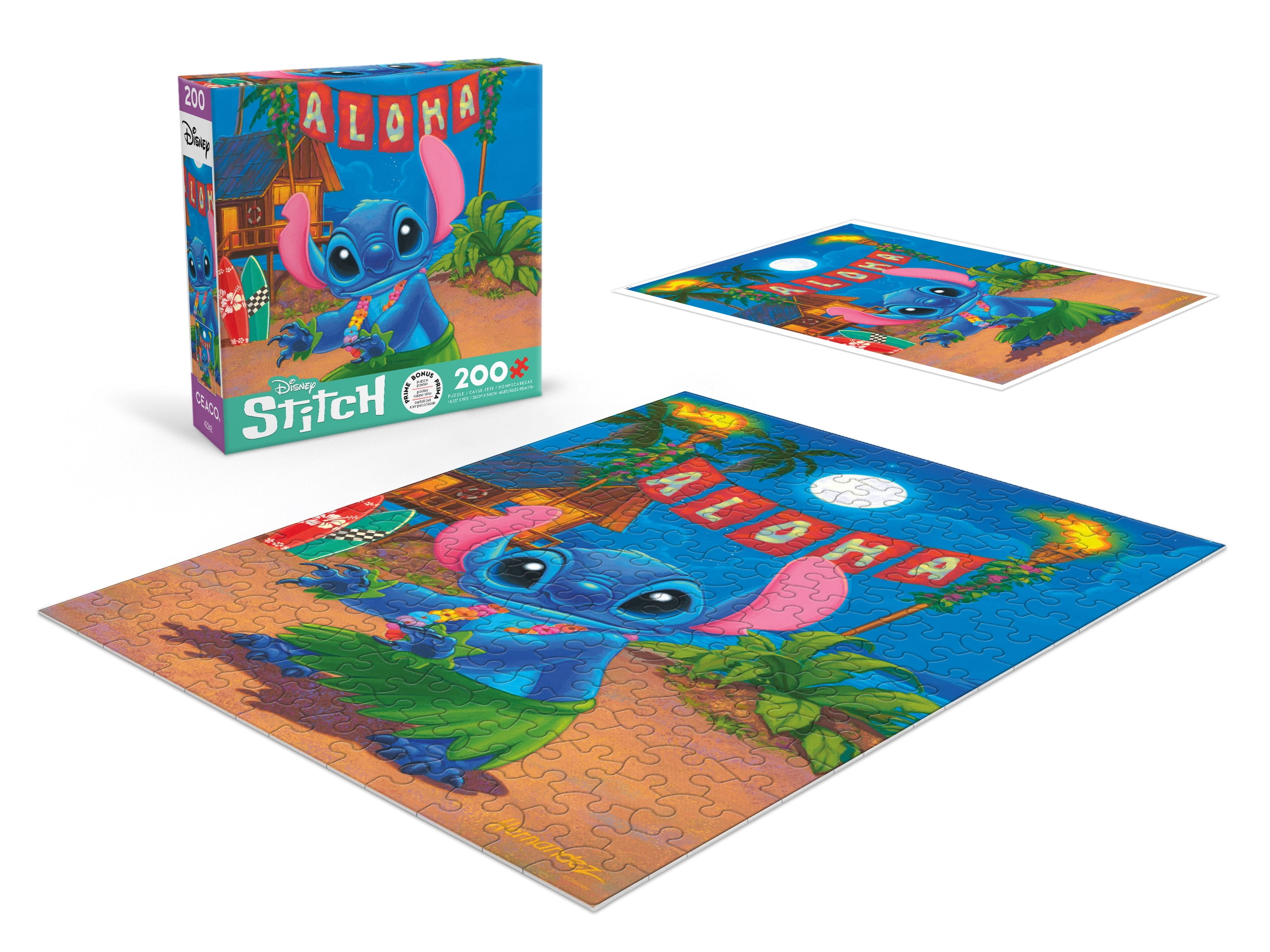 Ceaco 200-Piece Disney Friends Hula Stitch Interlocking Jigsaw Puzzle 