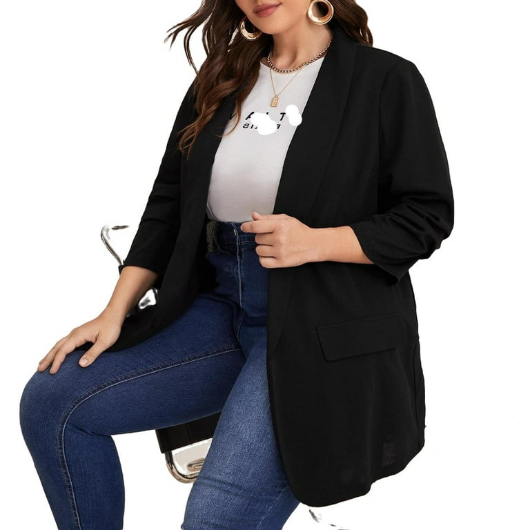 Women's black blazer outlet jacket plus size