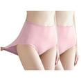 thumbnail image 2 of QLEICOM Underwear Women Pack,Panties for Women,2 Pack Solid Color High Waist Shaping Panties for Plus Size Women Tummy Control and Booty Lift for Smoothing Full Coverage Fits Daily Pink, 2 of 10