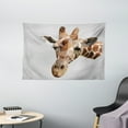 thumbnail image 1 of Animal Tapestry, African Safari Wildlife Creature Digital Giraffe Modern Triangles Image Artwork, Wall Hanging for Bedroom Living Room Dorm Decor, 60W X 40L Inches, Brown ang Grey, by Ambesonne, 1 of 2