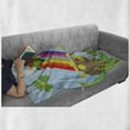 thumbnail image 6 of St. Patrick's Day Soft Flannel Fleece Blanket, Abstract Cartoon Happy Leprechaun Sliding down Rainbow Gold and Shamrock, Cozy Plush for Indoor and Outdoor Use, 50" x 60", Multicolor, by Ambesonne, 6 of 6