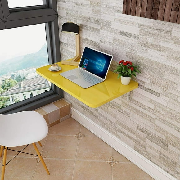 Laptop Desk, Square Folding Table, Wall Mounted Table Fold Down, Folding Wooden Table, Stable Sturdy Construction, Drop Leaf Tables for Small Spaces