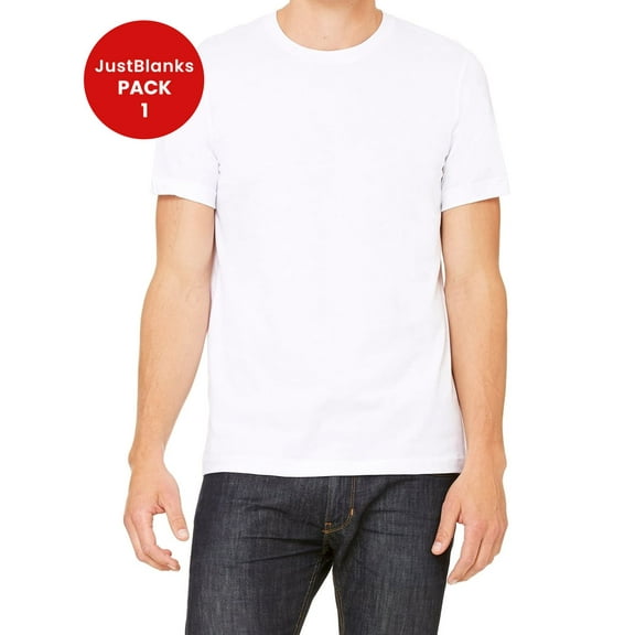 JustBlanks Jersey Tee Coverstitched Collar Sleeves Shoulder to Shoulder Taping