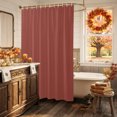 thumbnail image 5 of Terracotta Solid Color Shower Curtain, Waterproof Shower Curtains for Bathroom, Modern Minimalist Pure Color Washable Fabric Bathtub Curtain Set Bath Decor with 12 Hooks Long 72"x84", 5 of 8
