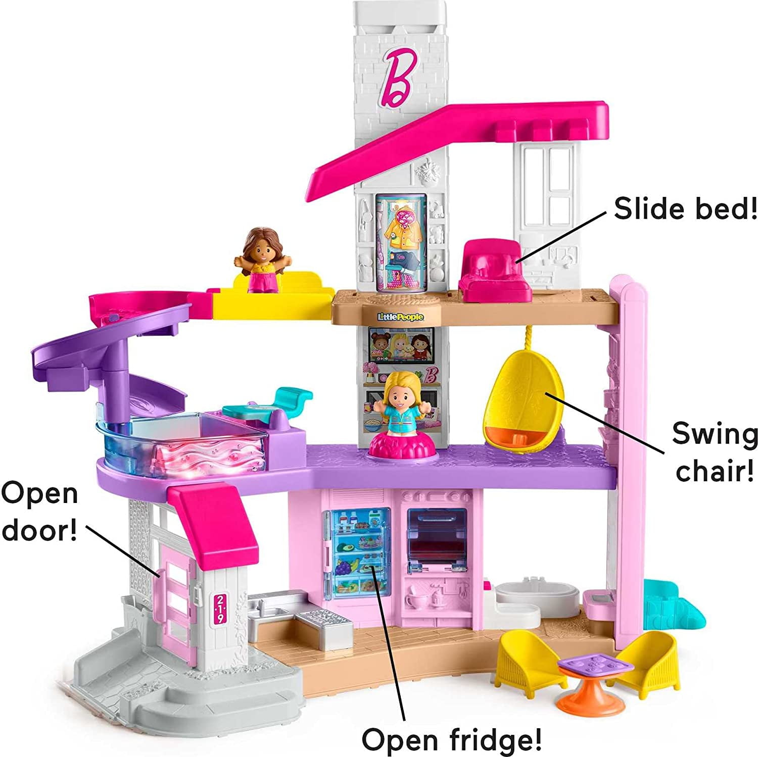 Barbie Little DreamHouse Interactive Playset for Toddlers, 3 Floors, Lights & Sounds