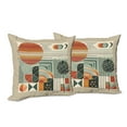 thumbnail image 5 of Ambesonne Monstera Throw Pillow Cover Pack of 2, Mid Century Boho Abstract, 2 Pcs-28"x28", Cinnamon Pale Sage Green, 5 of 5