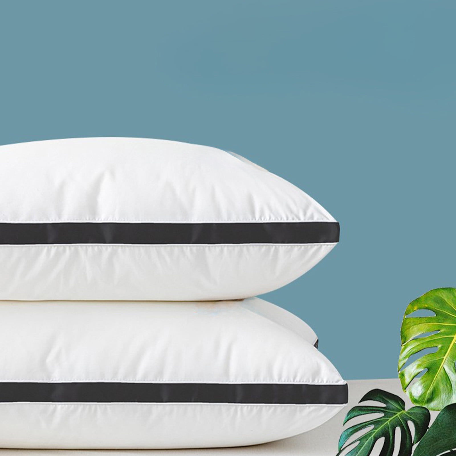 Premium Pillows Standard Size Set of 2, Home Pillow Core - Comfortable and Soft Polyester Bed Pillow for Neck Protection, Ideal for Dorms and Bedrooms, Breathable, Supportive, and Easy Care