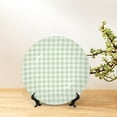 thumbnail image 6 of Daiia Green Checkboard Printed Pattern Ceramic Plate Dinner Plates Bone China Decorative Plates with Display Stand Art Ceramic Ornaments for Wall Hanging Decoration-6in, 6 of 6