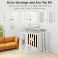thumbnail image 4 of 3 Panels 36" Freestanding Pet Gate, Solid Wood Folding Safety Fence Wooden Dog Gate, White, 4 of 5