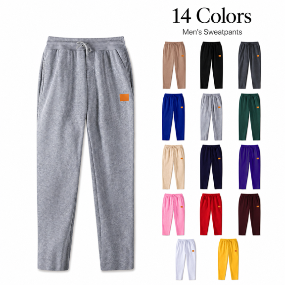 Aezemi Workout Straight Leg Sweatpants Men Fashion Drawstring Pull on Elastic Waist Casual Workout Walking Long Pants with Pockets Winter Fall Business Casual Work Sports Trousers XXL