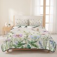 thumbnail image 3 of Full Quilt Set 78''x90'', Vintage Flower Lightweight Bedspread Coverlet Set with 2 Pillow Shams, Botanical Wildflower Plant Country Daisy Breathable All Season Quilt Bedding for Bedroom/Guest Room, 3 of 9